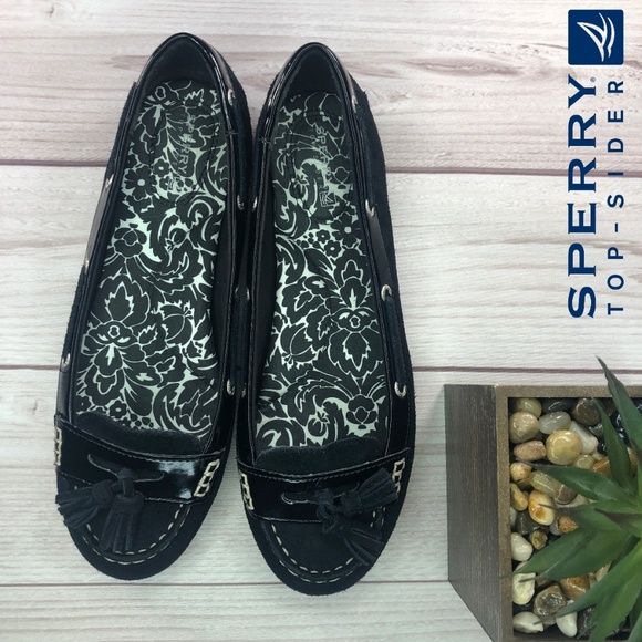 Sperry Topsider Suede Black Tassels Size 8 - Picture 1 of 8